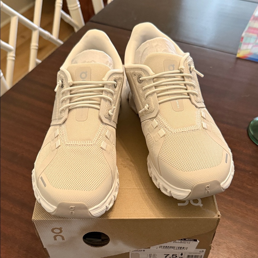 On Running Light Beige Athletic Shoes